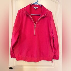 Athleta Triumph Hybrid 1/4 zip sweatshirt Pink Size Medium EUC